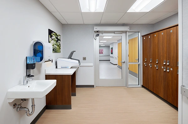 Holy Name - NICU private, secure lockers and a space